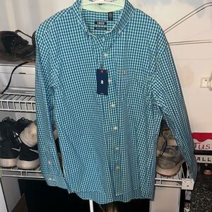 Mens medium Izod dress shirt. Tags. Never worn.